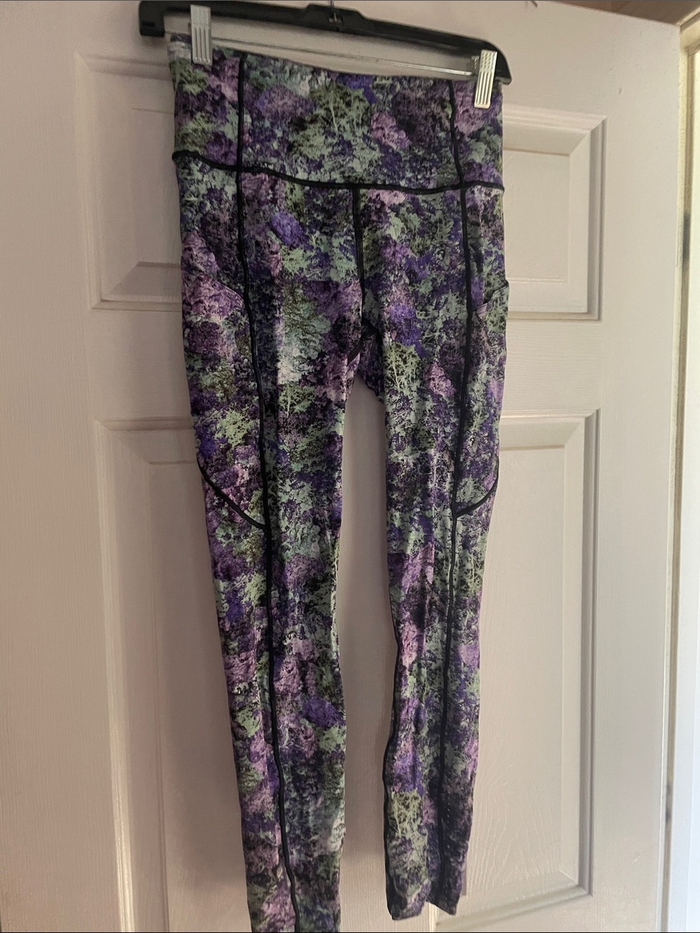 lululemon athletica Purple and Green Marble-Print Girls' Leggings